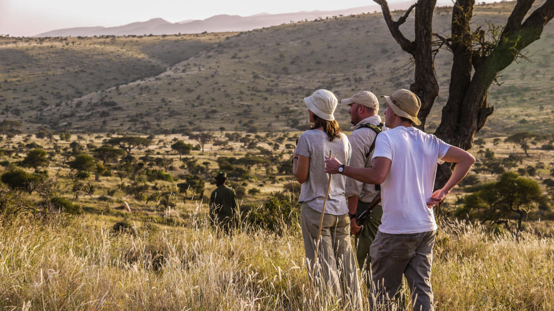 Guests walking on Lewa